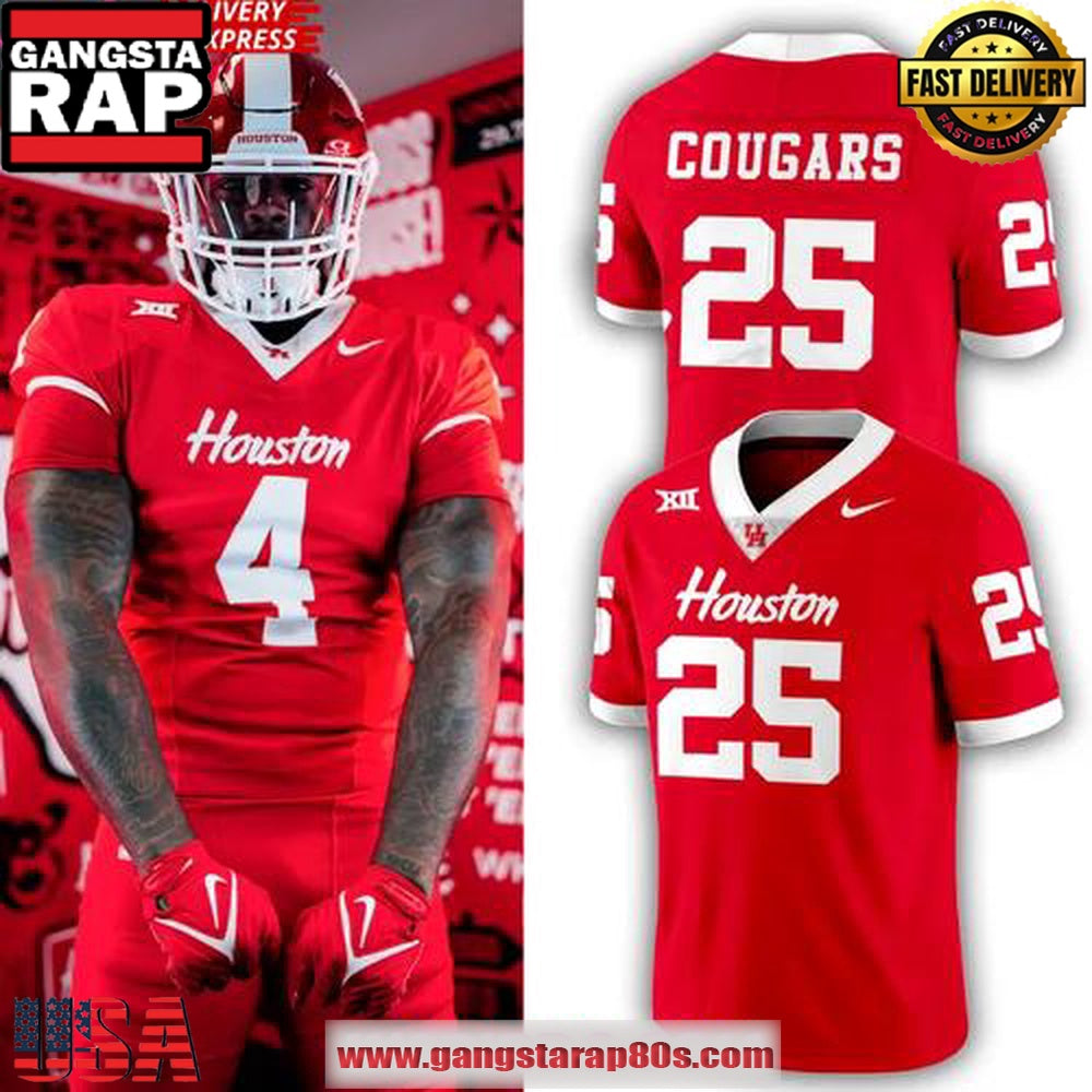 Houston Cougars 2025 Official Red Edition Football Jersey