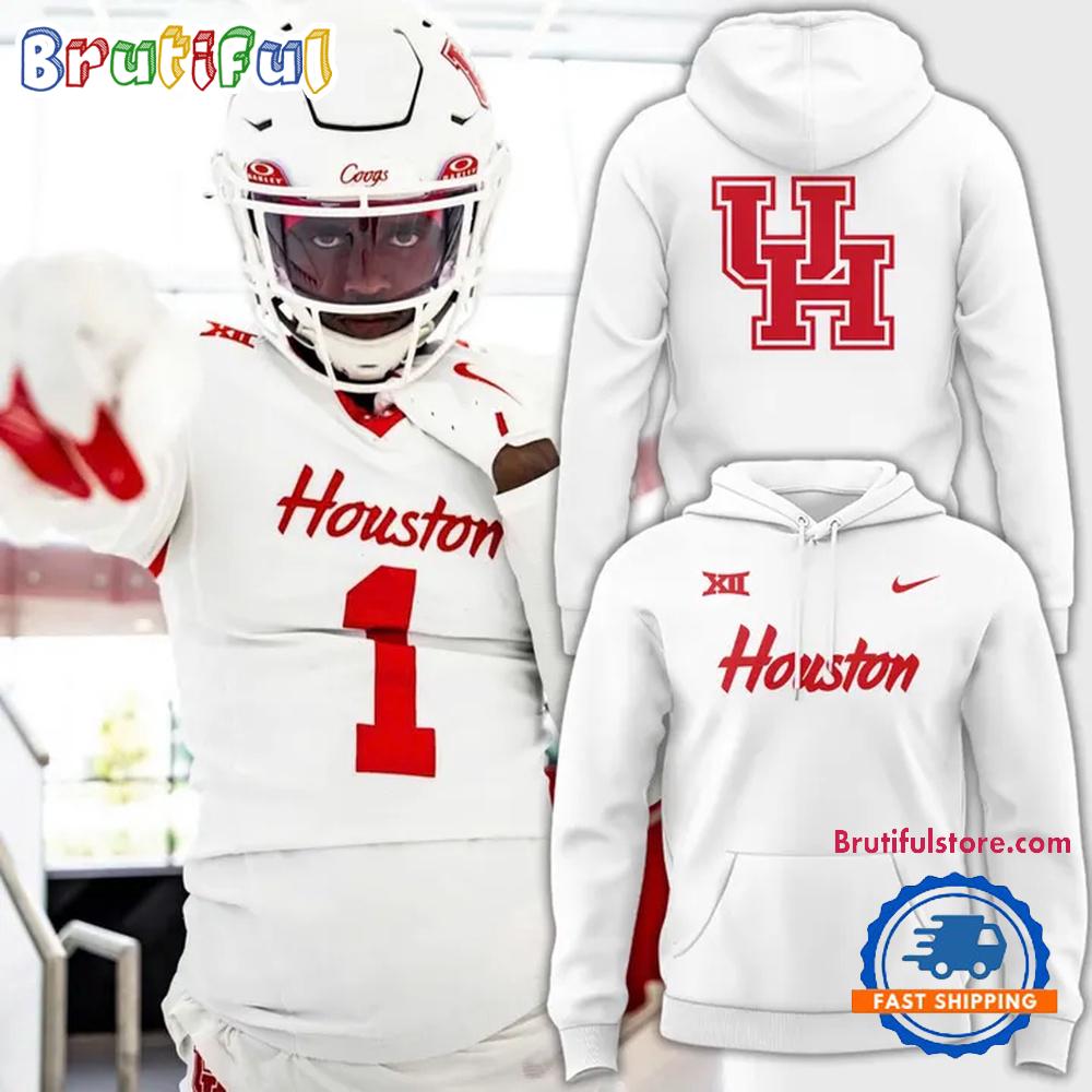 Houston Cougars 2026 Football Logo Limited Edition White Hoodie T-Shirt