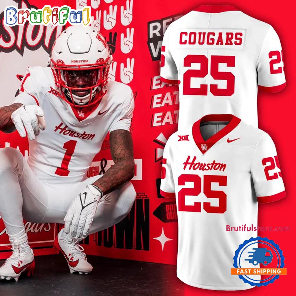 Houston Cougars Football Limited Edition 2025 White Jersey Shirt