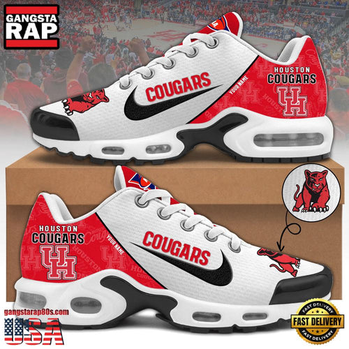 NCAA Custom Name Houston Cougars Football Mascot Symbol Air Max Plus Shoes Running Sneakers