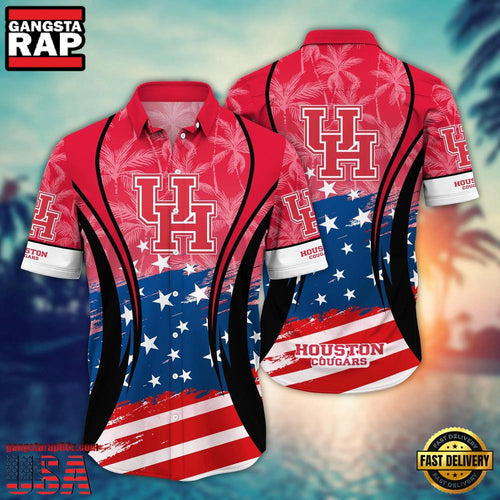 MLB Houston Cougars Team Logo Hot Summer Aloha Hawaiian Shirt