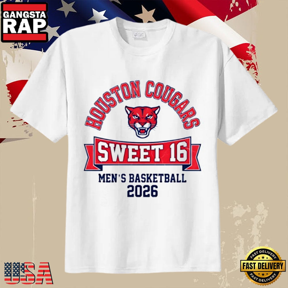 Houston Cougars Sweet 16 2026 Men’s March Madness Retro Basketball T-Shirt
