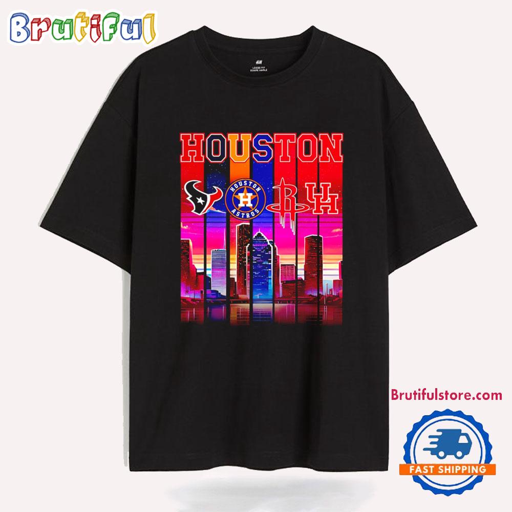 Houston Pride Home Teams Hometown Heart T Shirt