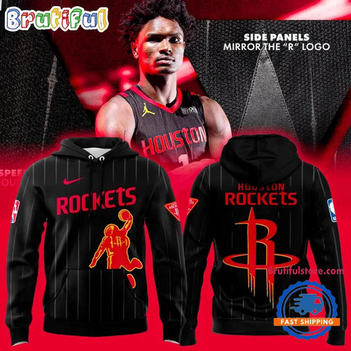 Houston Rockets NBA 2026 New Logo Black Hoodie T-Shirt