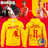 Houston Rockets NBA 2026 New Logo Yellow Hoodie T-Shirt