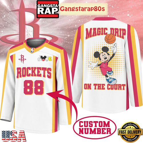 Houston Rockets Premium NBA Magic Drip Long Jersey Shirt