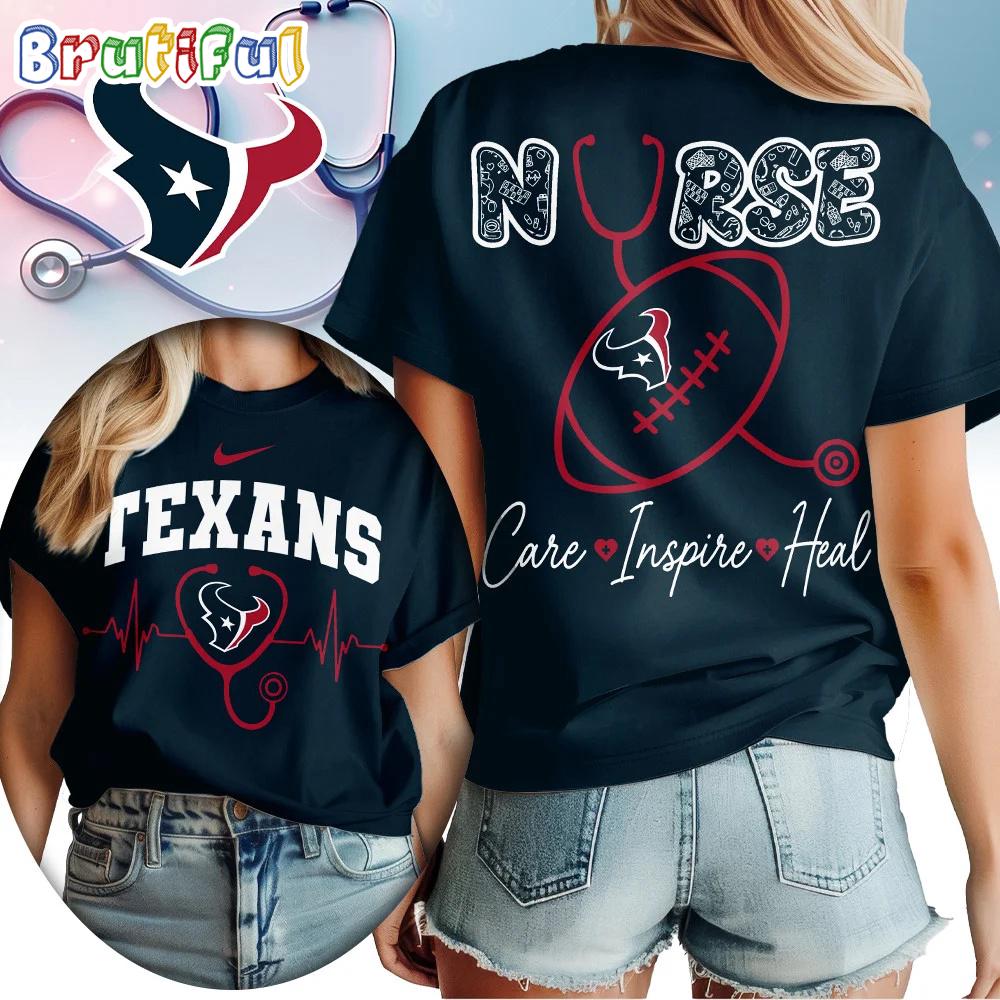 Houston Texans 2026 NFL Nurse Care Inspire Heal Unisex 3D Shirt