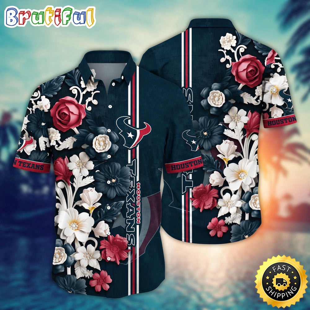 Houston Texans Hawaii Shirt Flower Aloha Shirt For Football Fans