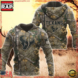 NFL Houston Texans Hunting Camo 3D Hoodies