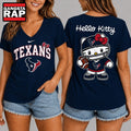 Houston Texans NFL Hello Kitty Football V Neck T Shirt