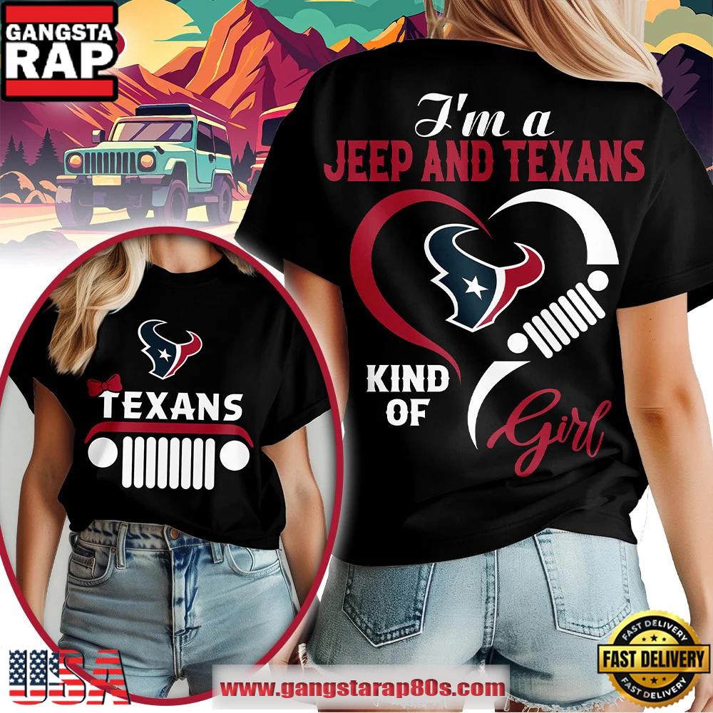 Houston Texans NFL Jeep Girl Women’s Black 3D Shirt