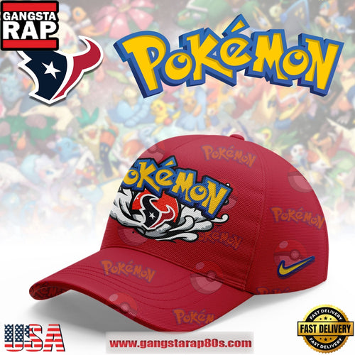 Houston Texans NFL x Pokemon Unique Sports Design Cap Hats
