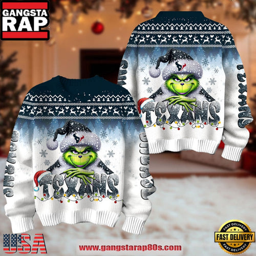 Houston Texans NFL x The Grinch 2025 Edition Ugly Christmas Sweater