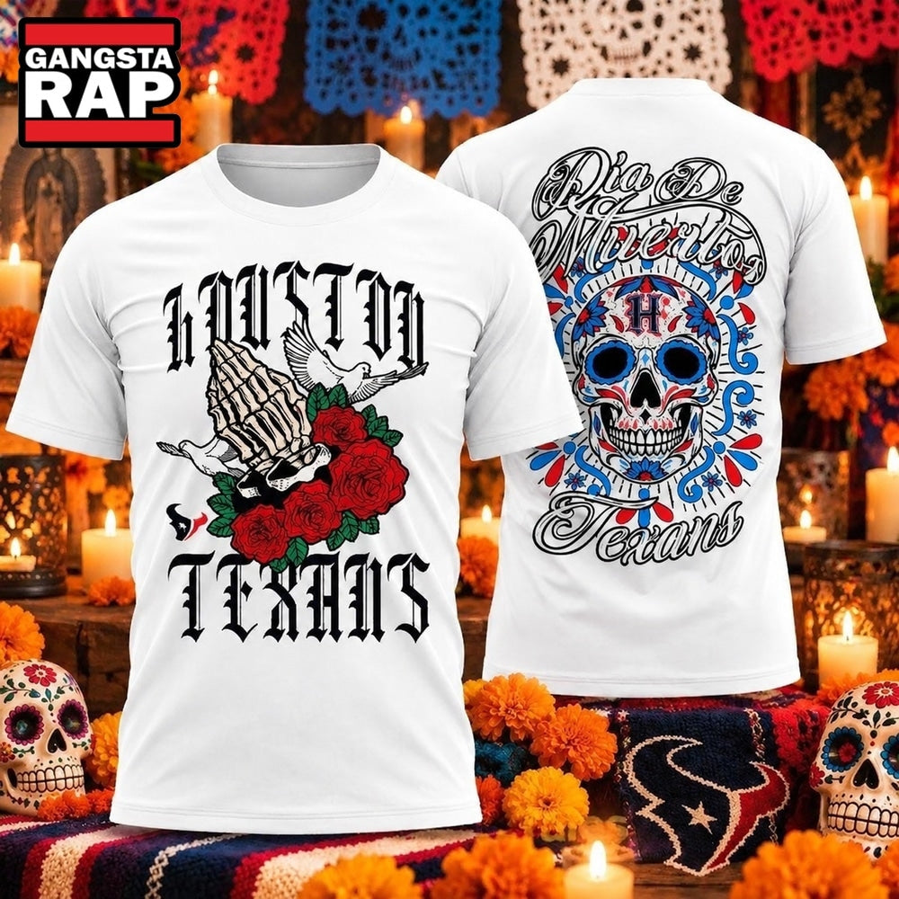 Houston Texans x Di╠üa de los Muertos 2026 Graphic T Shirt