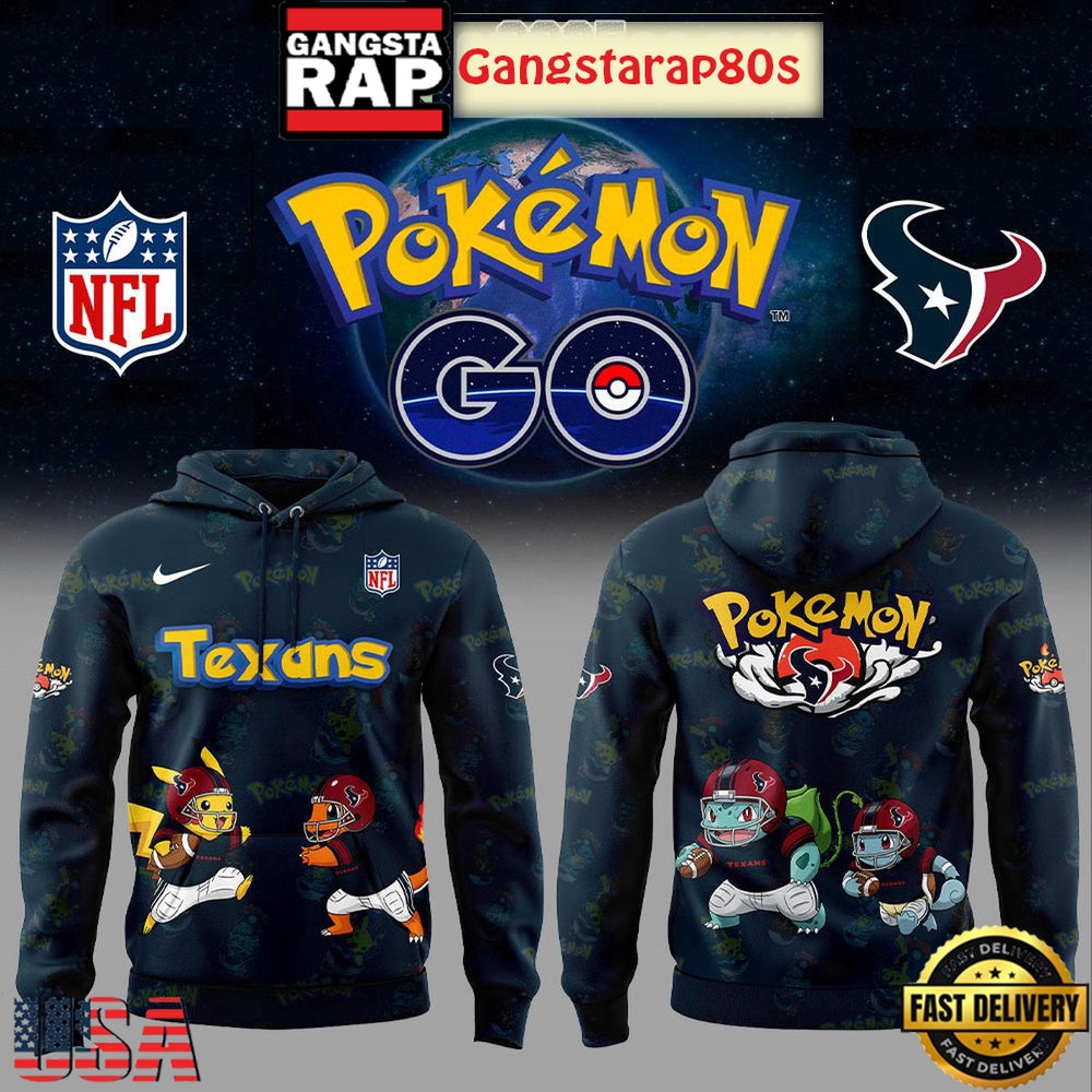 Houston Texans x Pokemon Go 2025 Unisex 3D Hoodie