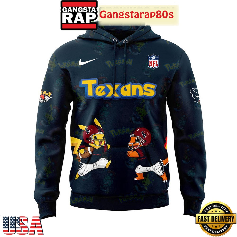 Houston Texans x Pokemon Go 2025 Unisex 3D Hoodie