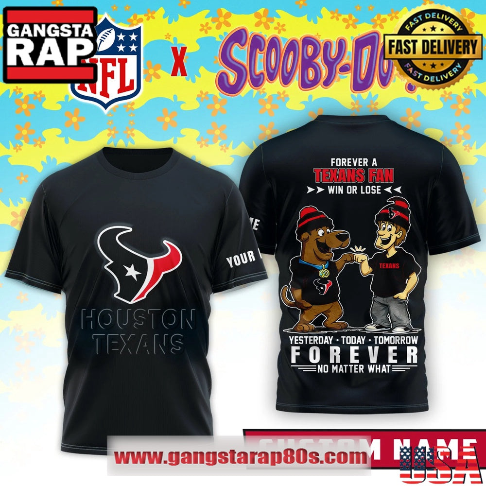 Houston Texans x Scooby Doo Premium Custom Name 3D Shirt