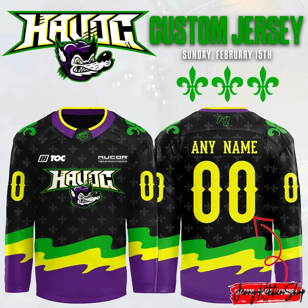 Huntsville Havoc Mardi Gras Hockey Jersey