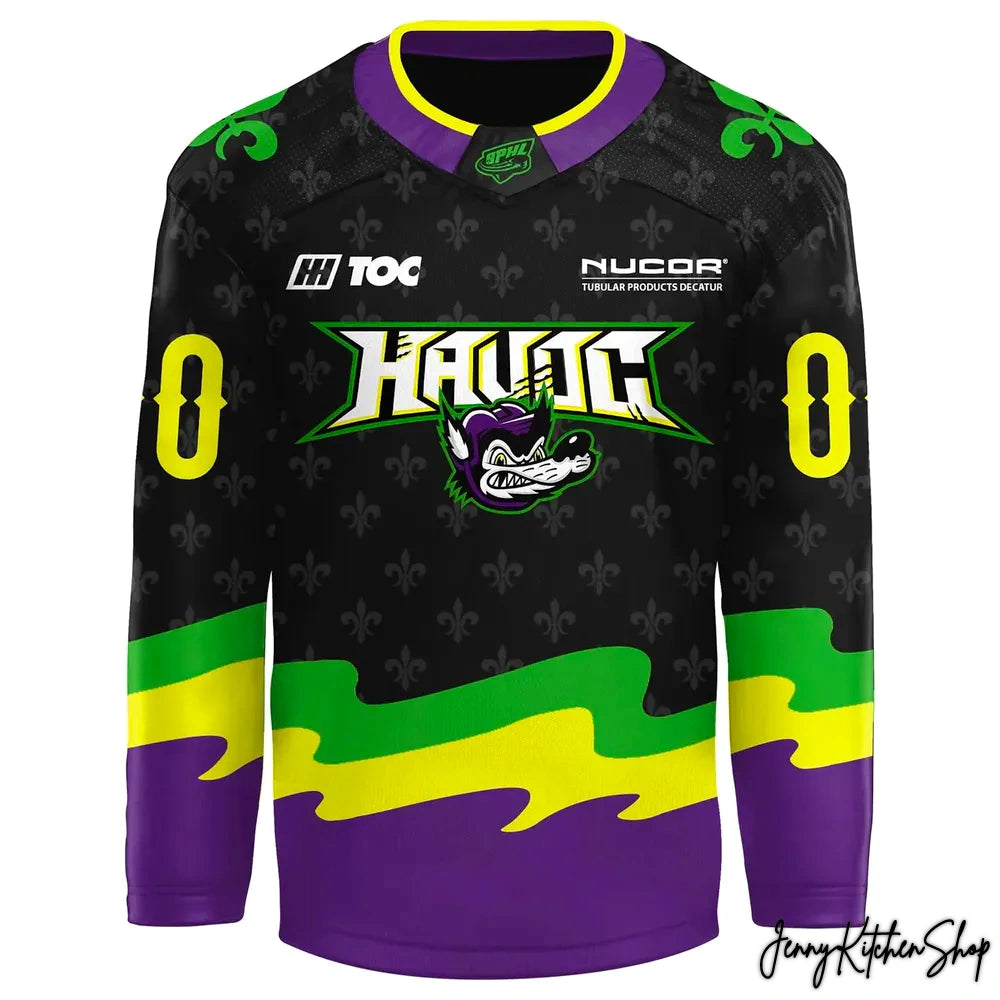 Huntsville Havoc Mardi Gras Hockey Jersey