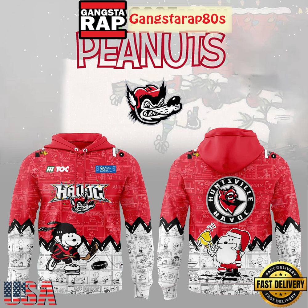 Huntsville Havoc Snoopy Peanuts Christmas Unisex Hoodie