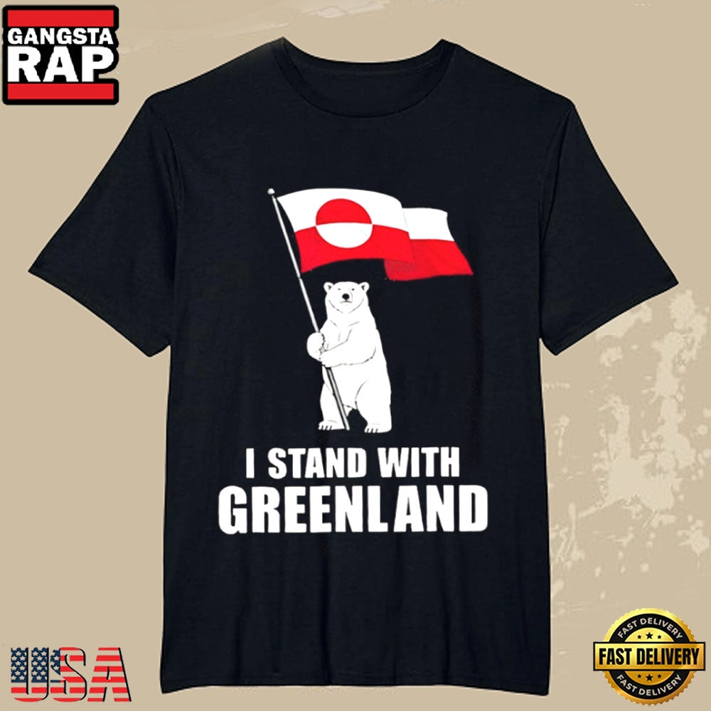 I Stand With Kalaallit Greenland Flag Bear Support T-Shirt