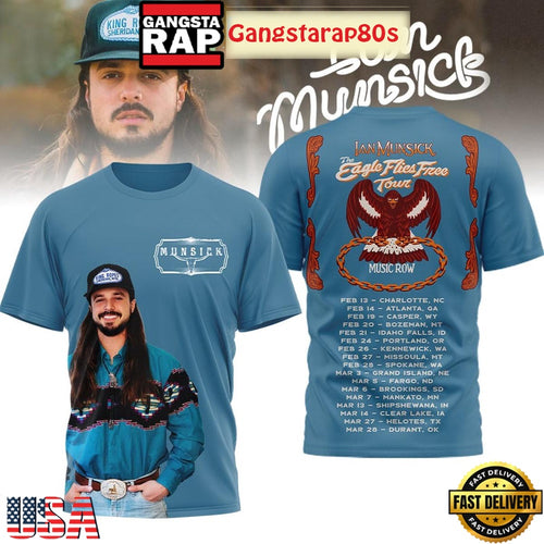 Ian Munsick The Eagle Flies Free Tour 2026 3D Shirt