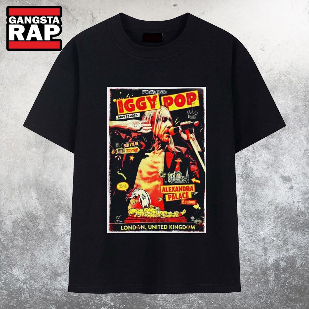 Iggy Pop 5-28-2025 Alexandra Palace In London UK Poster T Shirt