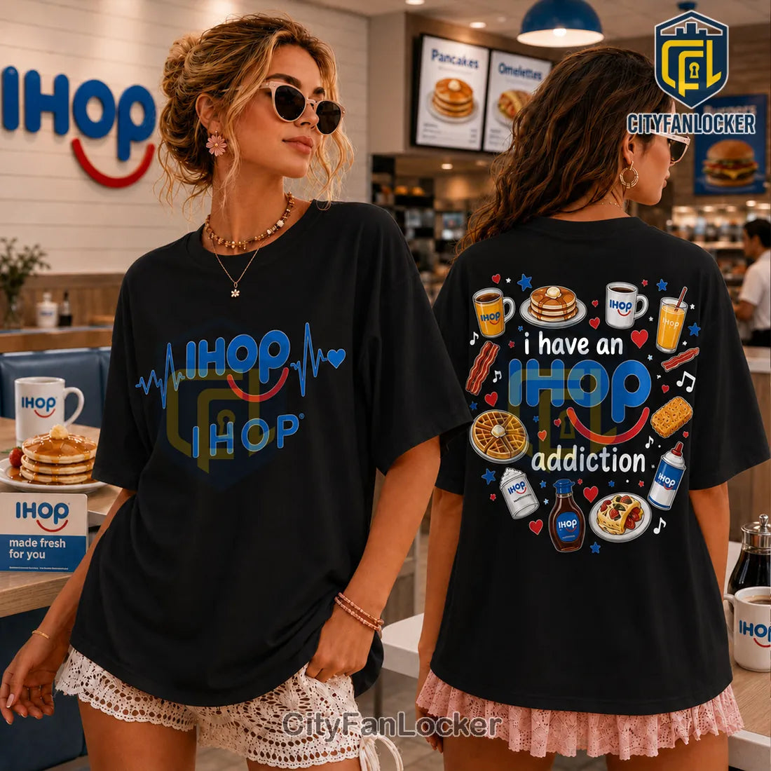 IHOP Addiction Breakfast Food White T-Shirt