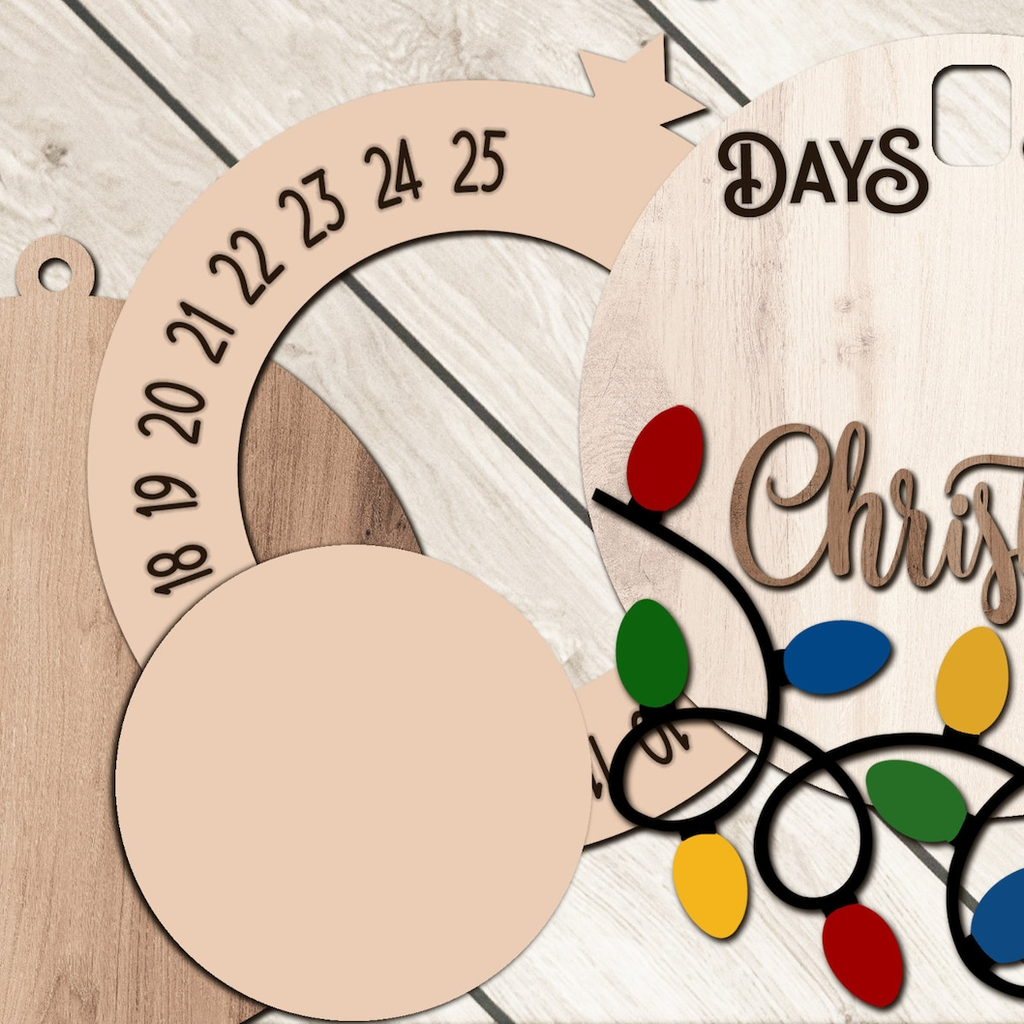 Christmas Countdown Ornament - Christmas Lights, Days Until Christmas