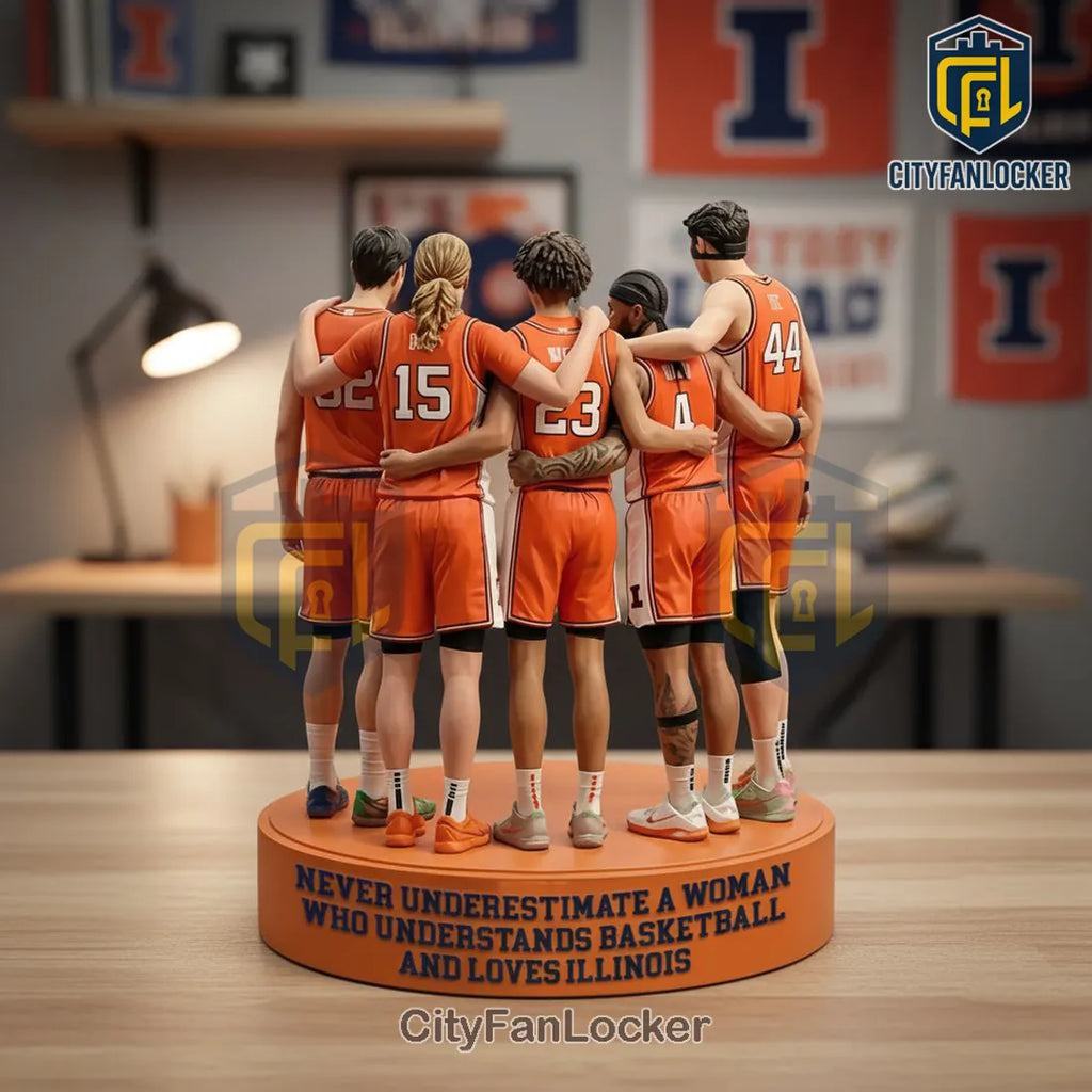 Illinois Basketball Fan Gift For Her Team Huddle Collectible Figurine
