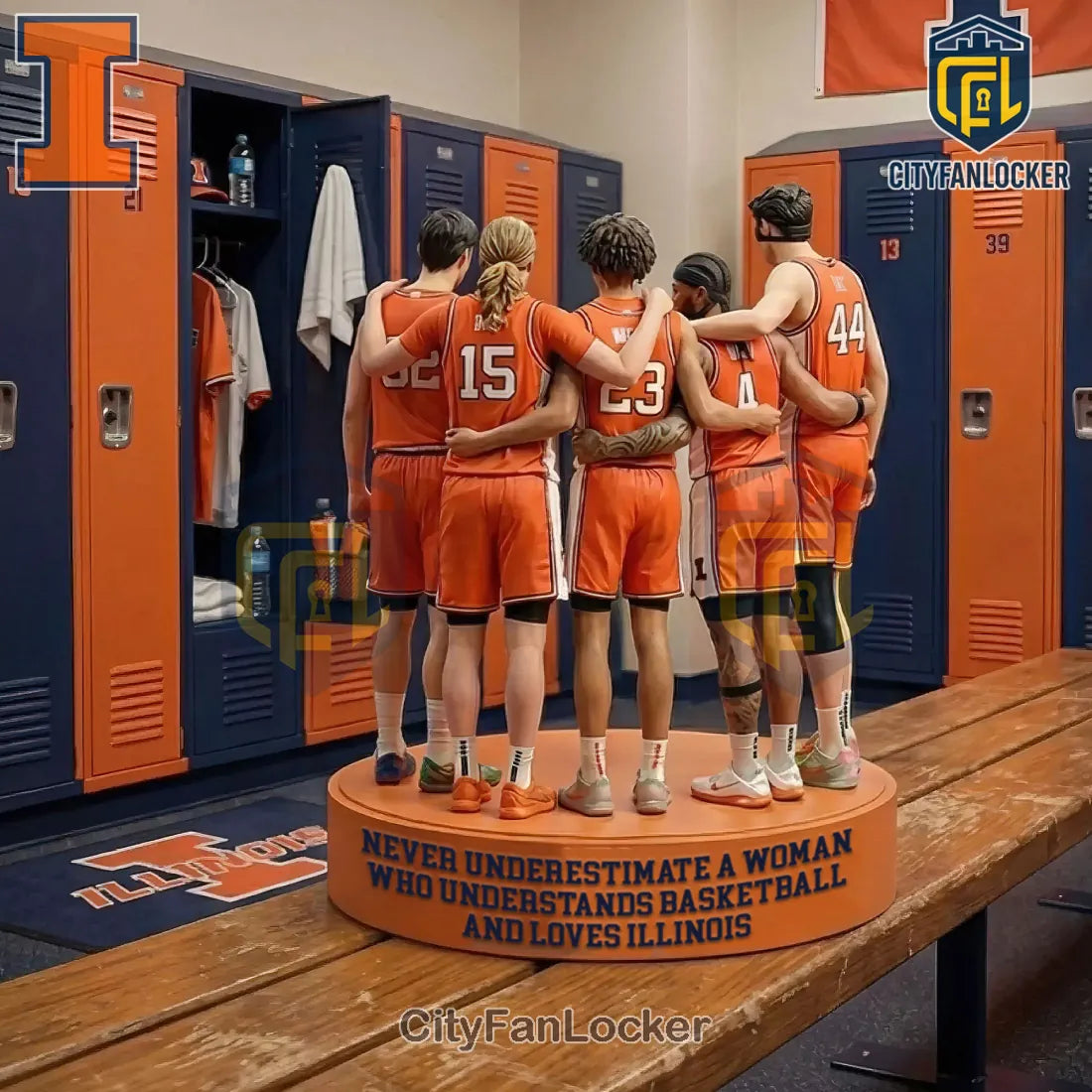 Illinois Basketball Fan Gift For Her Team Huddle Collectible Figurine