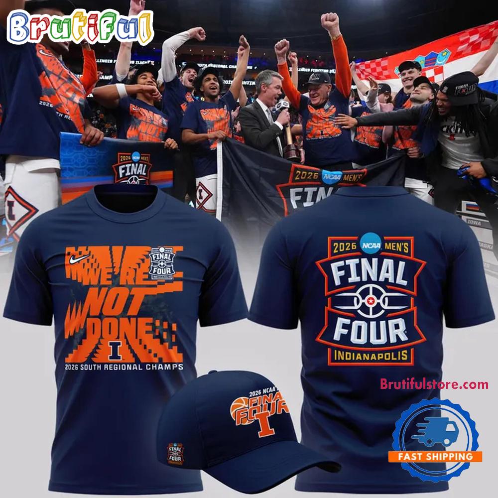 Illinois Fighting Illini 2026 NCAA Men’s Basketball Tournament March Madness Final Four Hoodie T-Shirt