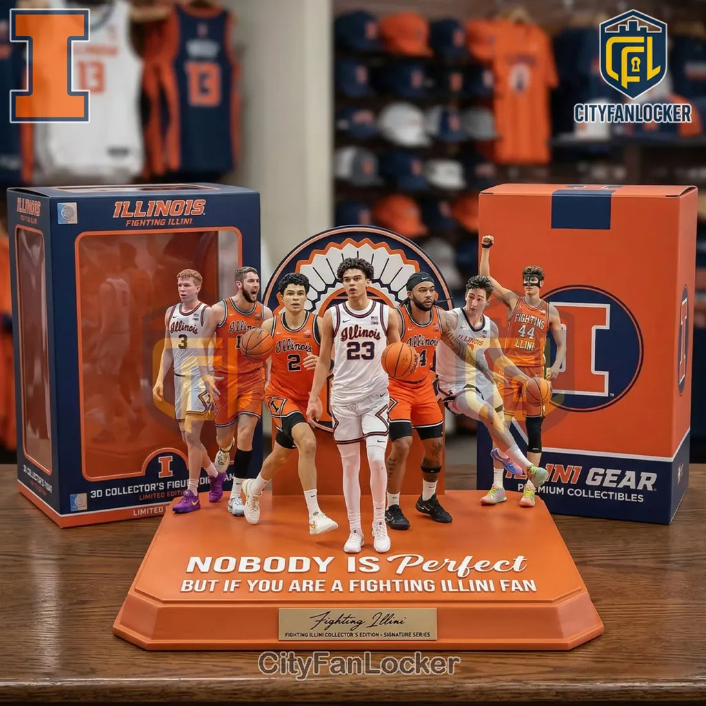 Illinois Fighting Illini Basketball Limited Edition 3D Collector’s Figurine Set