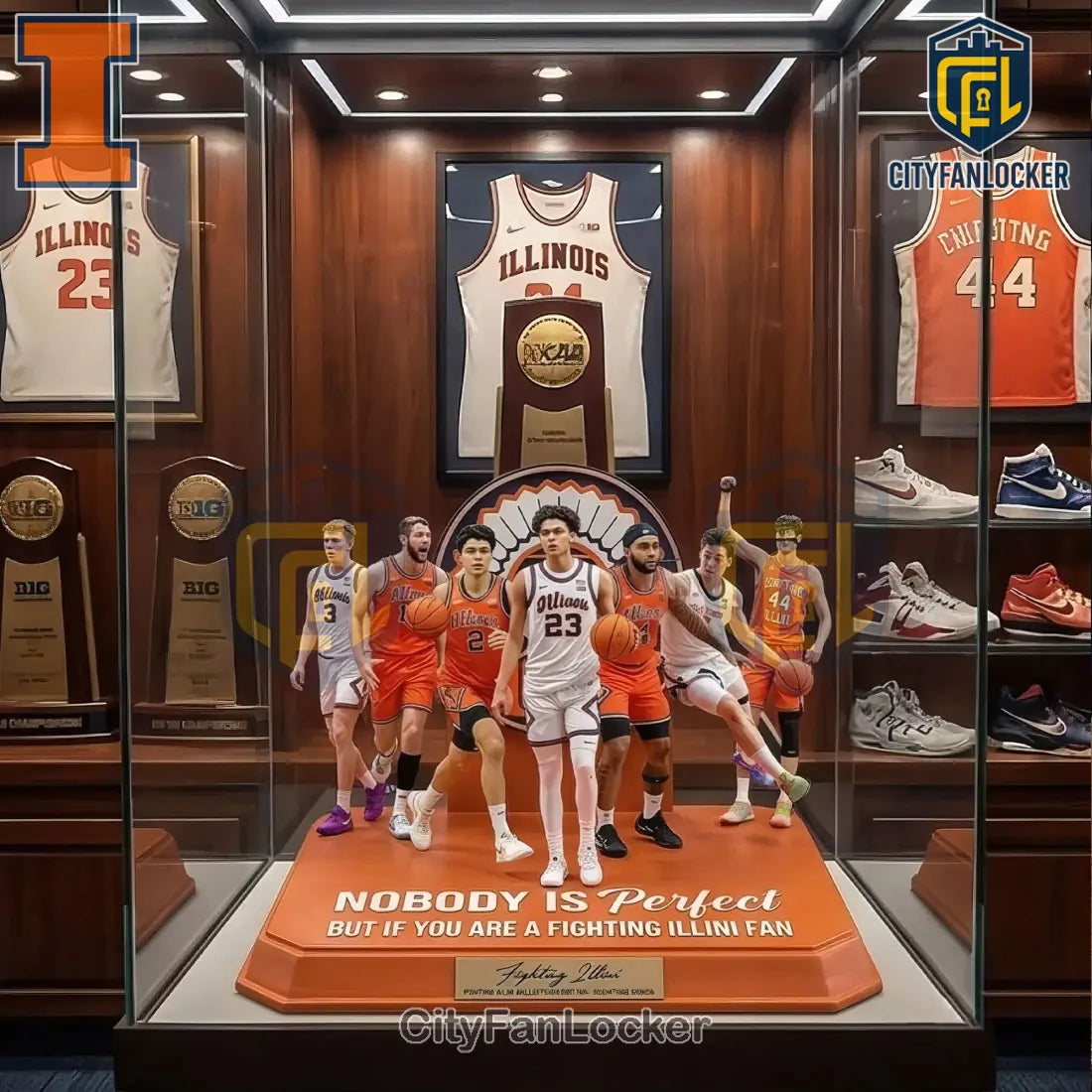 Illinois Fighting Illini Basketball Limited Edition 3D Collector’s Figurine Set