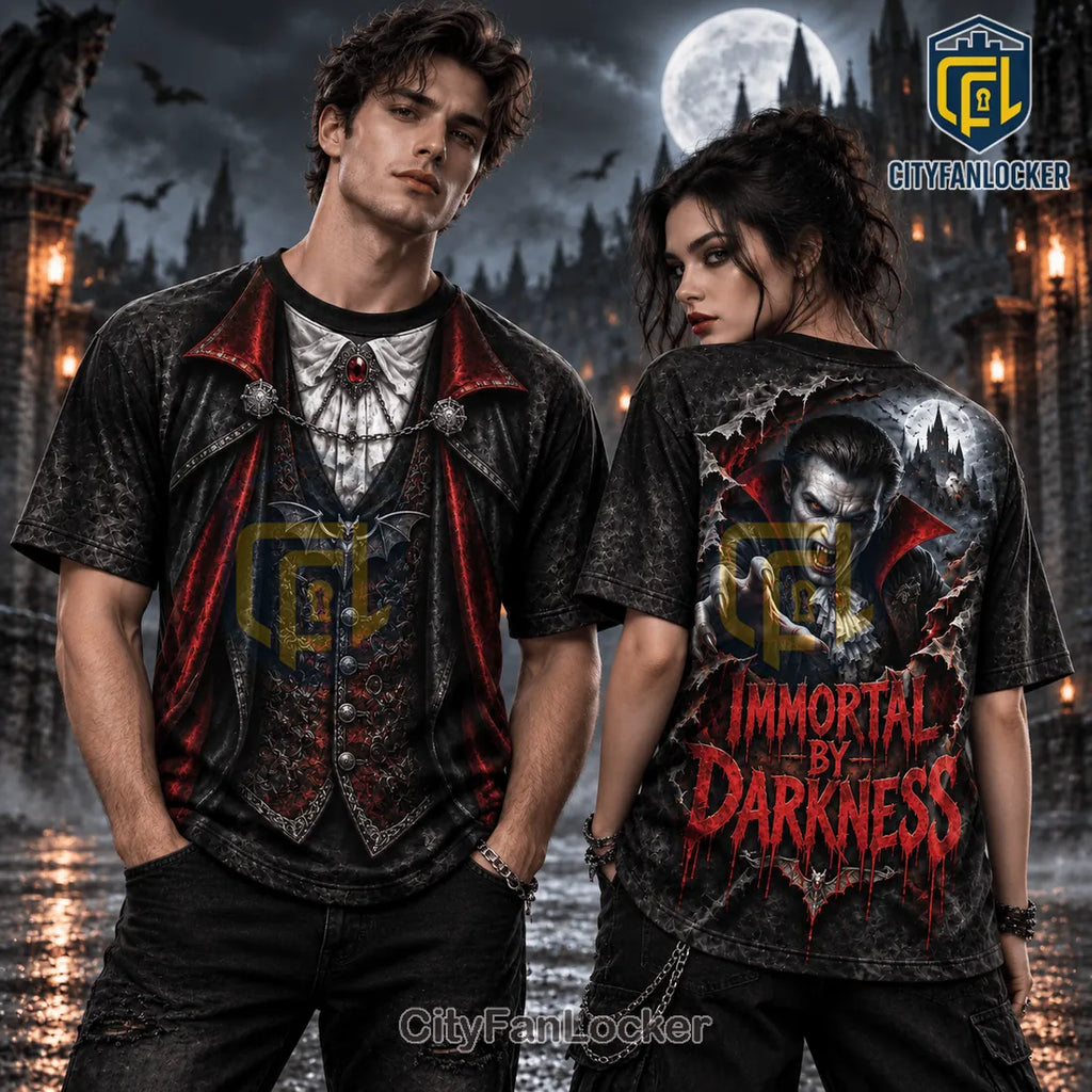 Immortal By Darkness Dracula Red Cape Shirt