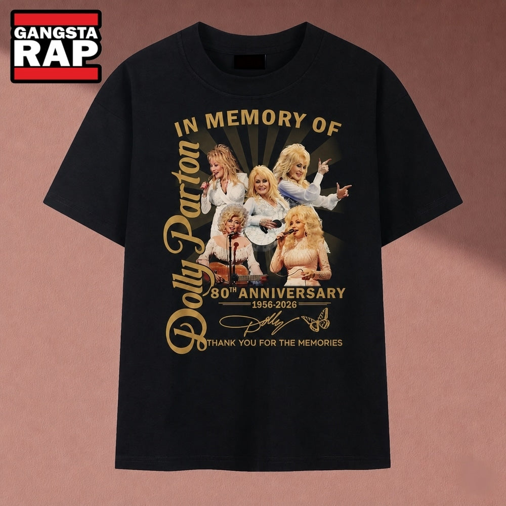 In Memory Of Dolly Parton 80th Anniversary 1956 2026 Tribute T Shirt, Music 2D Shirt