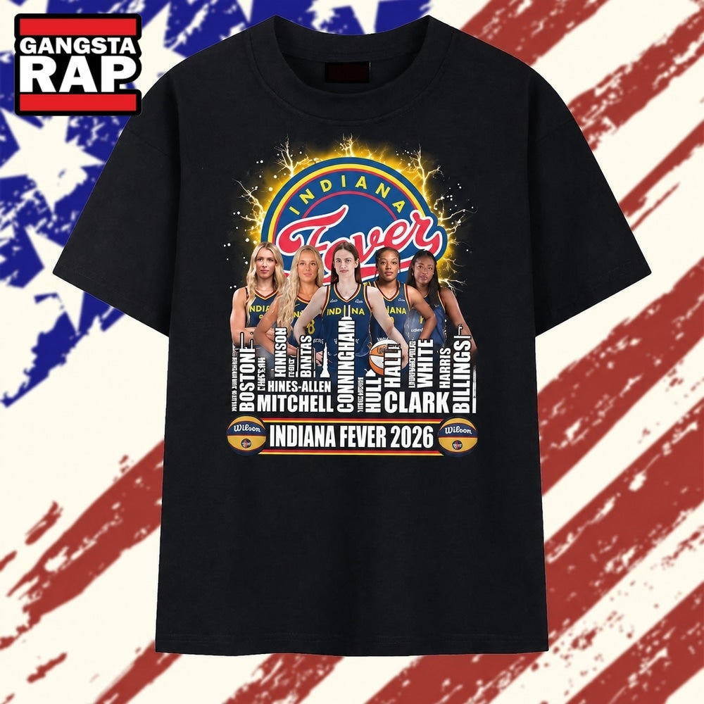 Indiana Fever 2026 Roster Caitlin Clark Basketball Graphic T Shirt