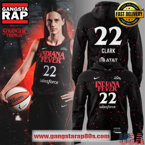 Indiana Fever 22 Caitlin Clark x Stranger Things Unisex Hoodie
