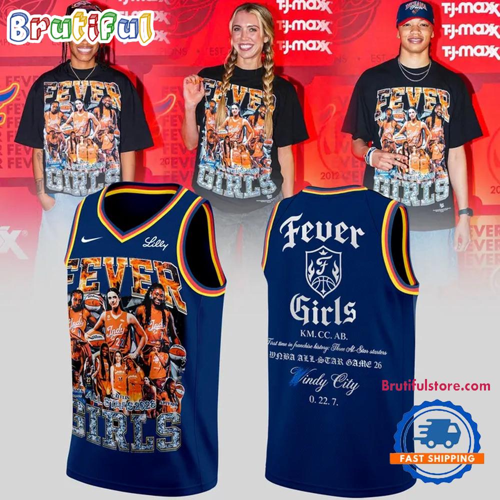 Indiana Fever Girls All Stars 2026 Limited Edition Blue Basketball Jersey