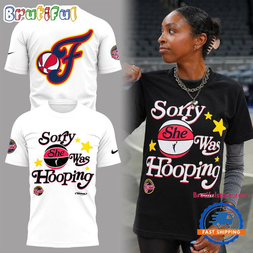 Indiana Fever Sorry She Was Hooping White T Shirt