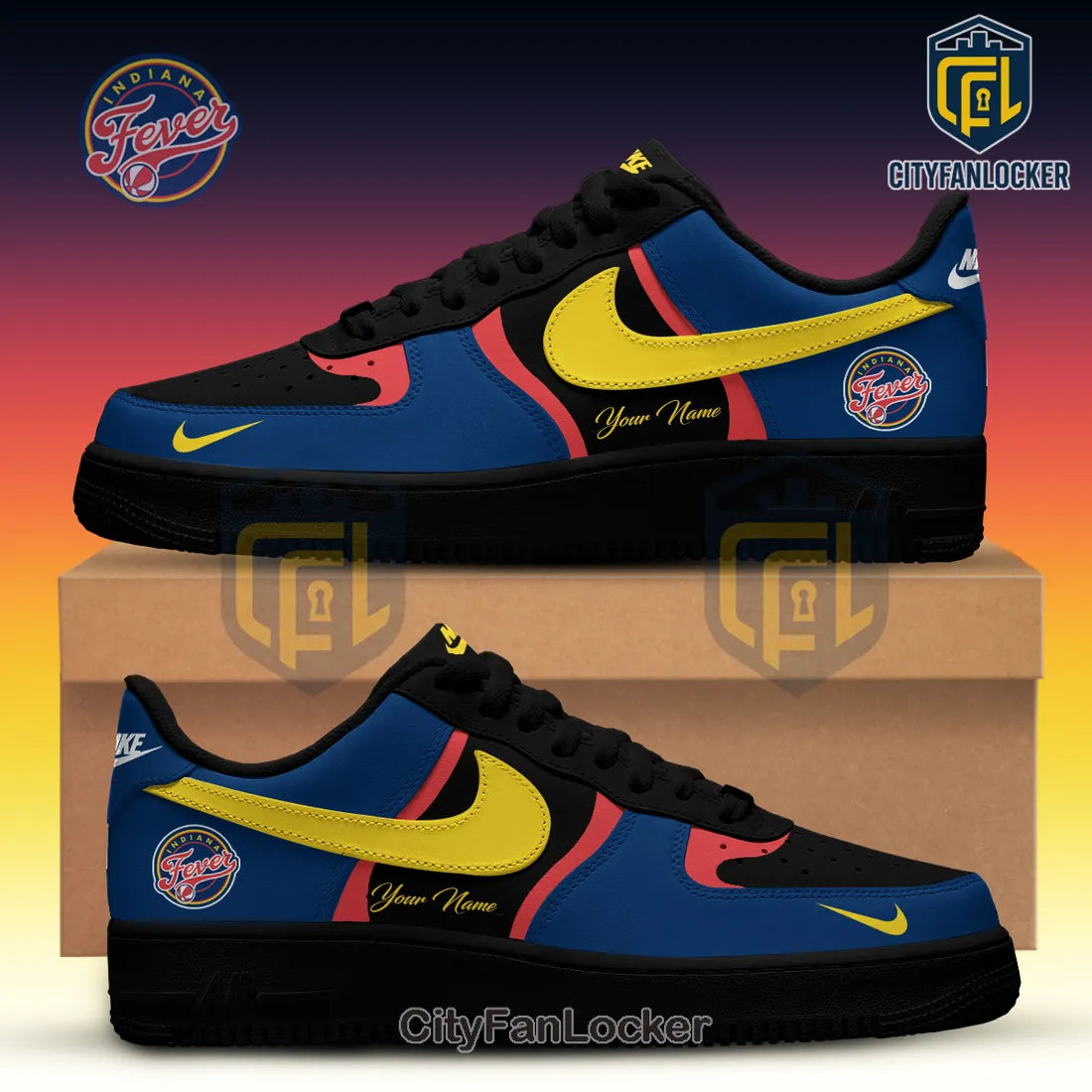 Indiana Fever WNBA Nike Air Force 1 Custom Sneakers