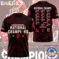 Indiana Hoosiers 2025 National Champions Score Limited Edition 3D Shirt
