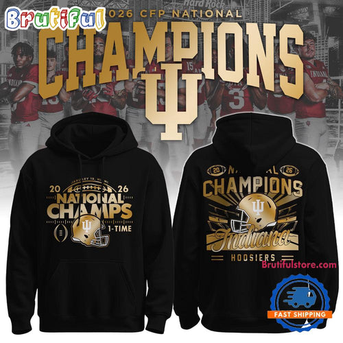 Indiana Hoosiers 2025-2026 CFP National Champions Special New Black Hoodie T-Shirt