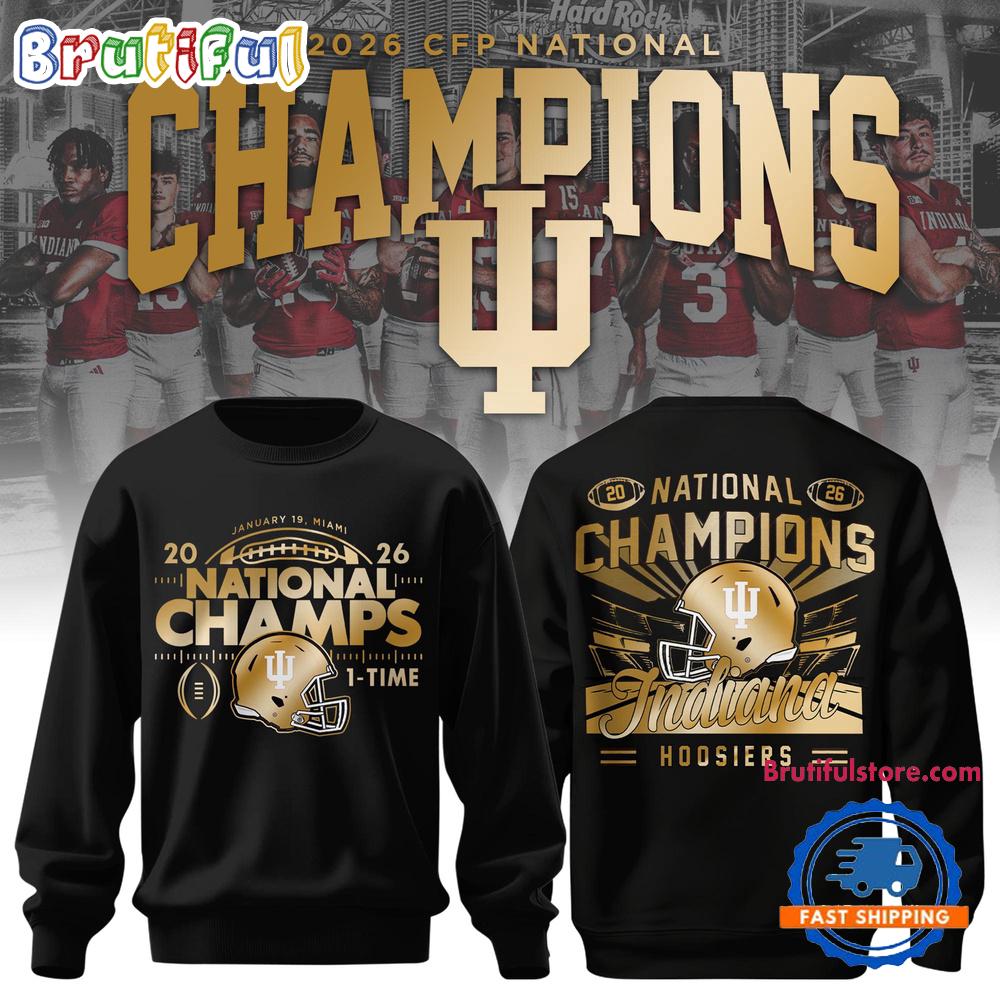Indiana Hoosiers 2025-2026 CFP National Champions Special New Black Hoodie T-Shirt