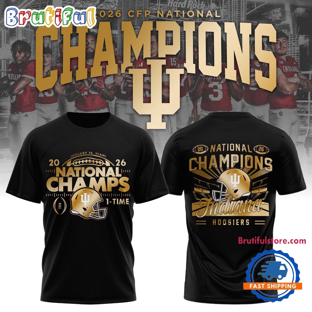 Indiana Hoosiers 2025-2026 CFP National Champions Special New Black Hoodie T-Shirt