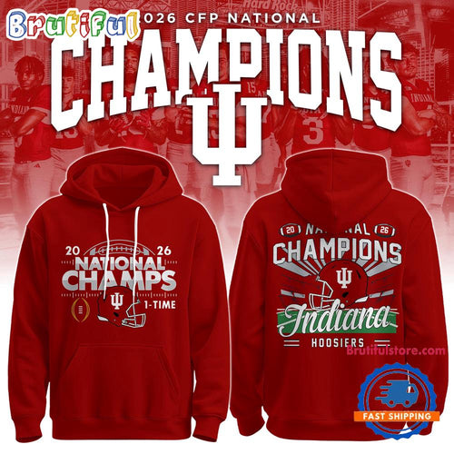 Indiana Hoosiers 2025-2026 CFP National Champions Special New Red Hoodie T-Shirt