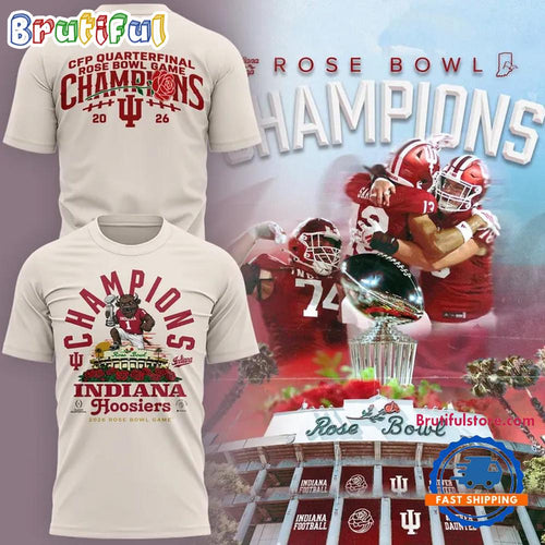 Indiana Hoosiers 2026 CFP Quaterfinal Rose Bowl Game Champions T Shirt