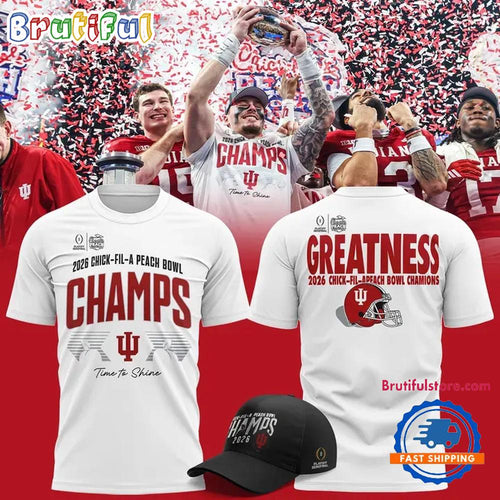 Indiana Hoosiers 2026 Chick Fil A Peach Bowl Game Champions Greatness T Shirt