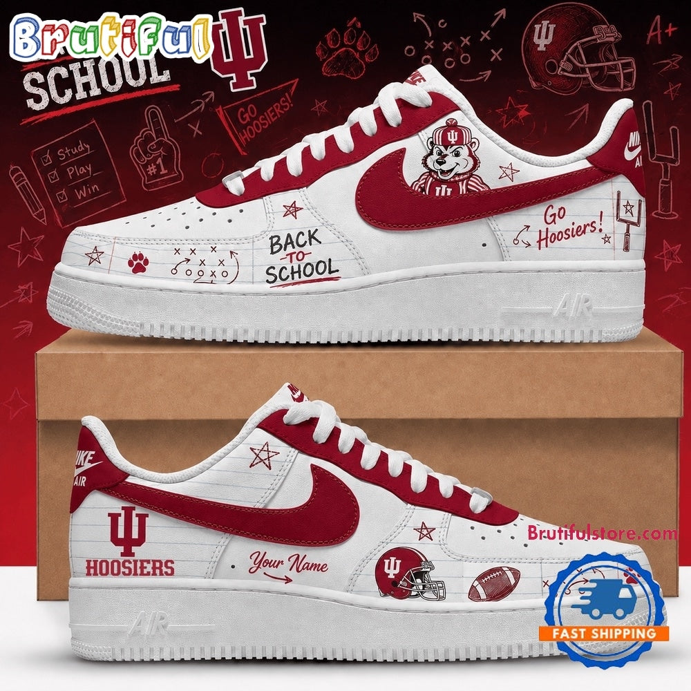 Indiana Hoosiers 2026 NCAA Football Back To School Air Force 1 Shoes Sneakers