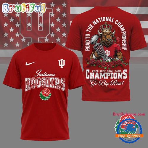 Indiana Hoosiers 2026 NCAA Rose Bowl Game Champions Limited 3D Shirt